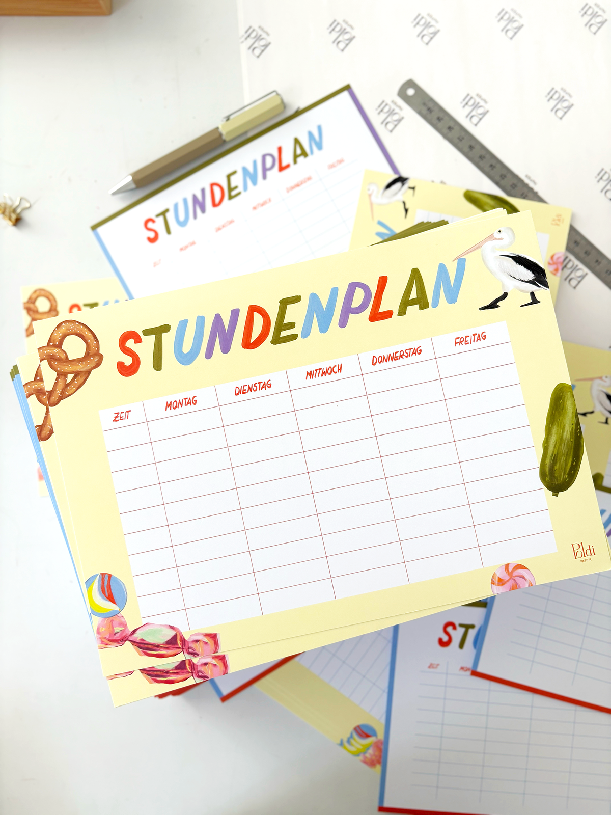 Stundenplan, gelb A4