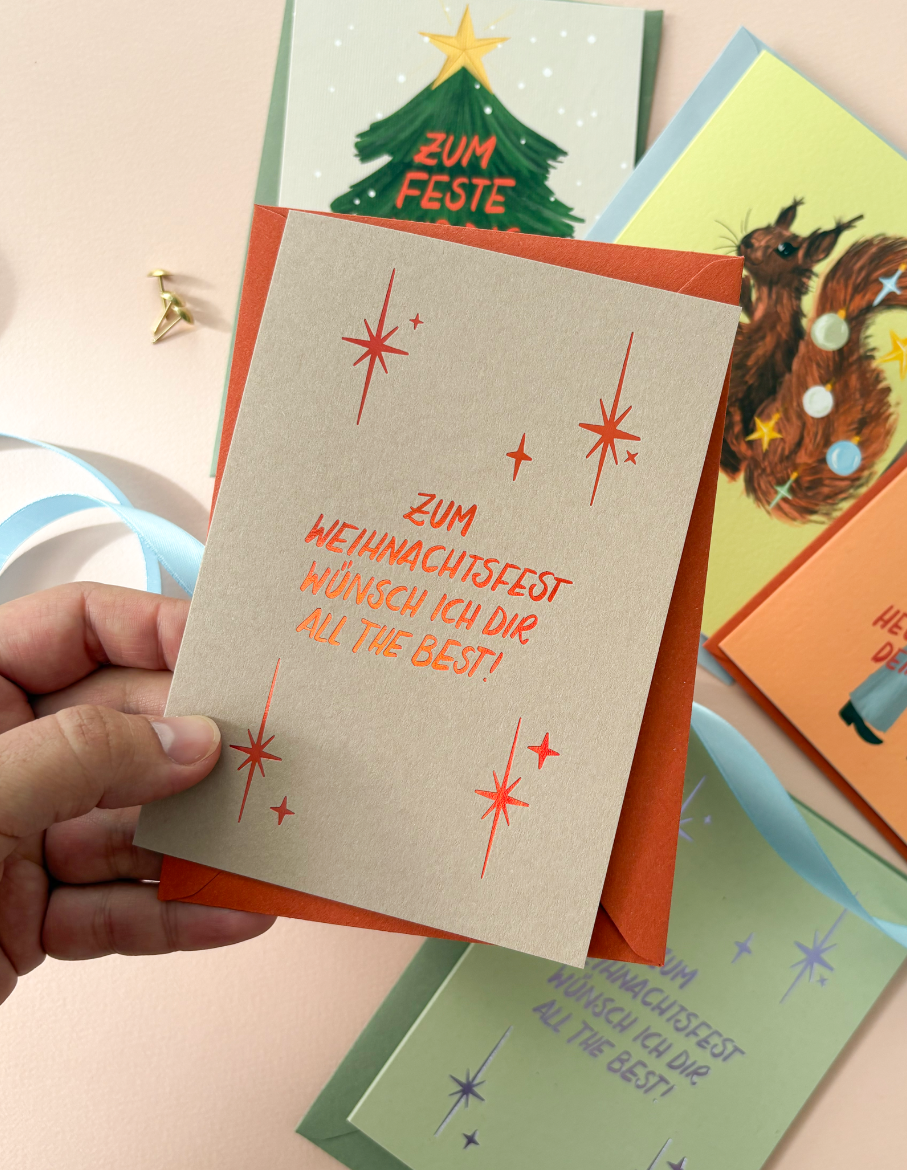 Zum Weihnachtsfest wünsch ich dir all the best – orange