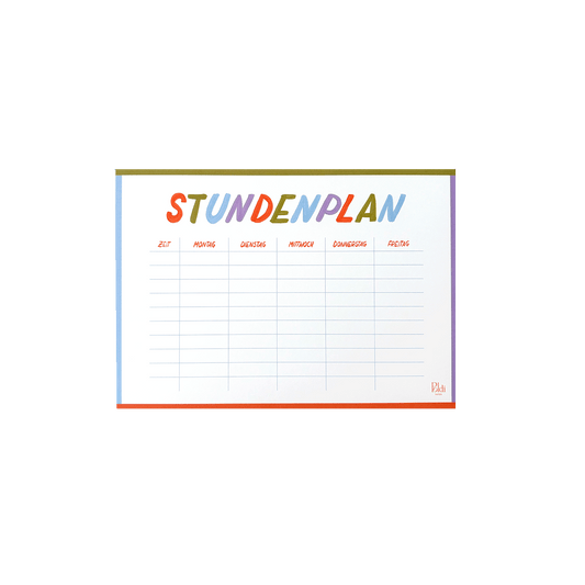Stundenplan, weiß/bunt A5