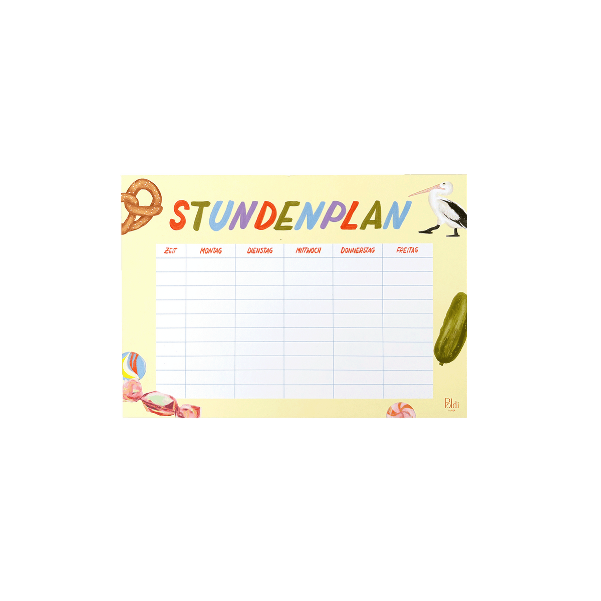 Stundenplan, gelb A5